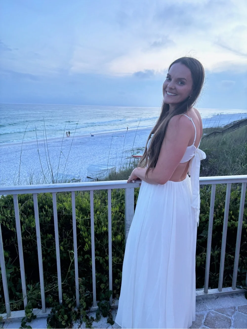Abercrombie & Fitch White Bra-Free Babydoll Cutout Maxi Dress